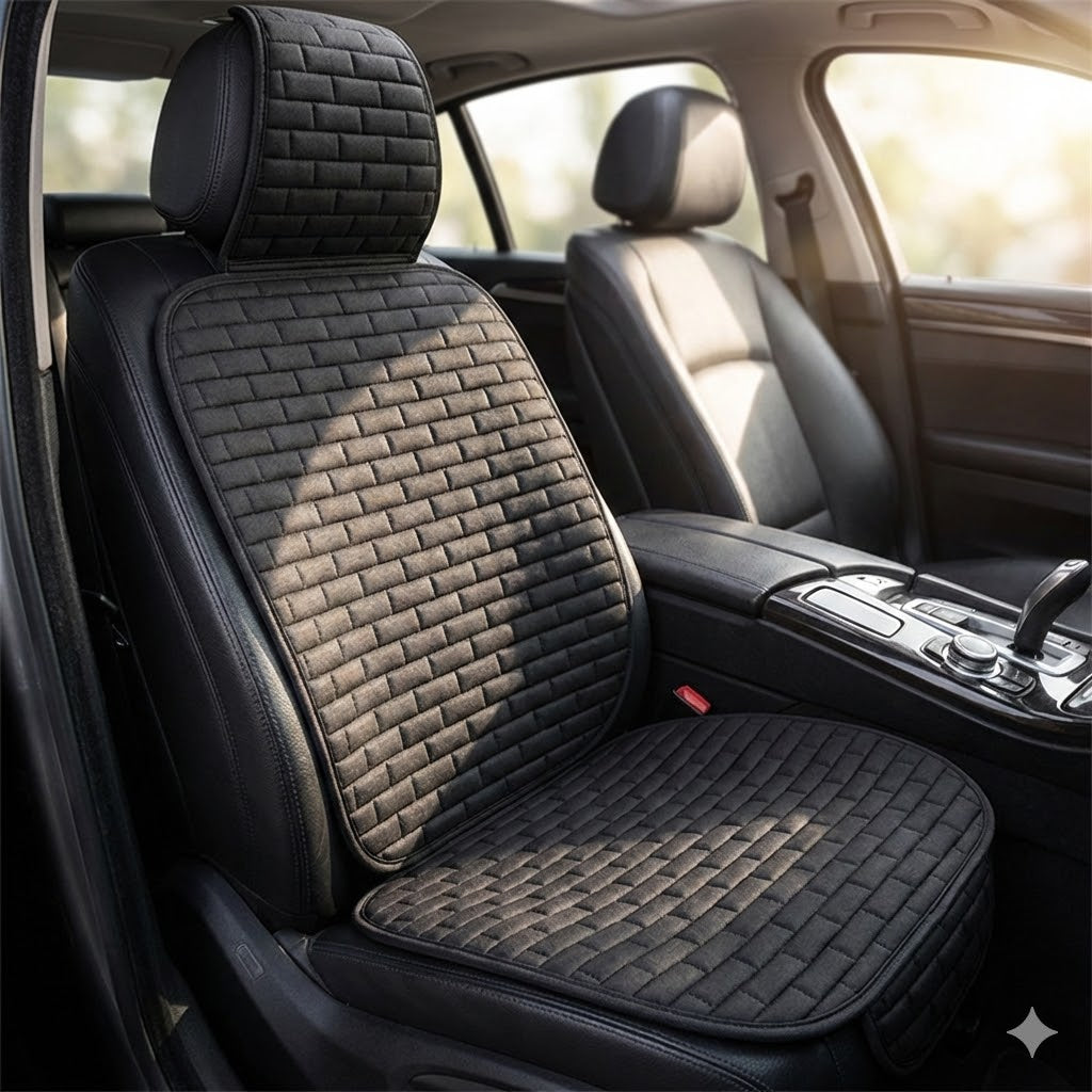 đŸ–¤Breathable Linen Car Seat Cushion Set – Comfort, Safety & Style for Every Drive