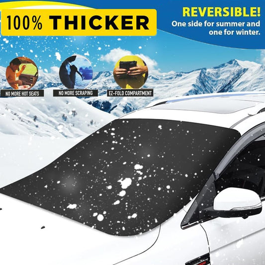 Windshield Savior: Magnetic Snow & Sun Shield - Ice-Free in Seconds! ❄️