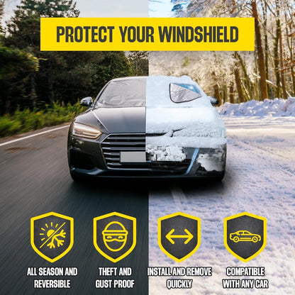 Windshield Savior: Magnetic Snow & Sun Shield - Ice-Free in Seconds! ❄️
