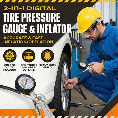 Pro-Grade 2-in-1 Digital Tire Pressure Gauge & Inflator