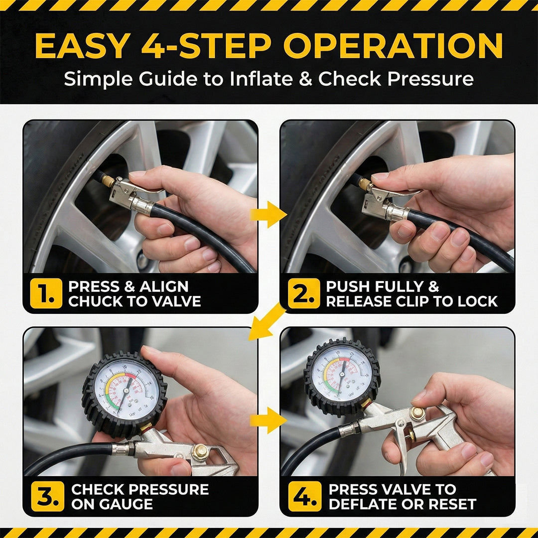 Pro-Grade 2-in-1 Digital Tire Pressure Gauge & Inflator