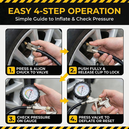 Pro-Grade 2-in-1 Digital Tire Pressure Gauge & Inflator