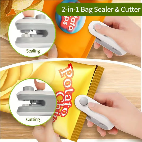 ODEIUN™ 2-in-1 Mini Bag Sealer & Cutter | USB Rechargeable Handheld Heat Sealer for Snack Preservation 🍪🔋