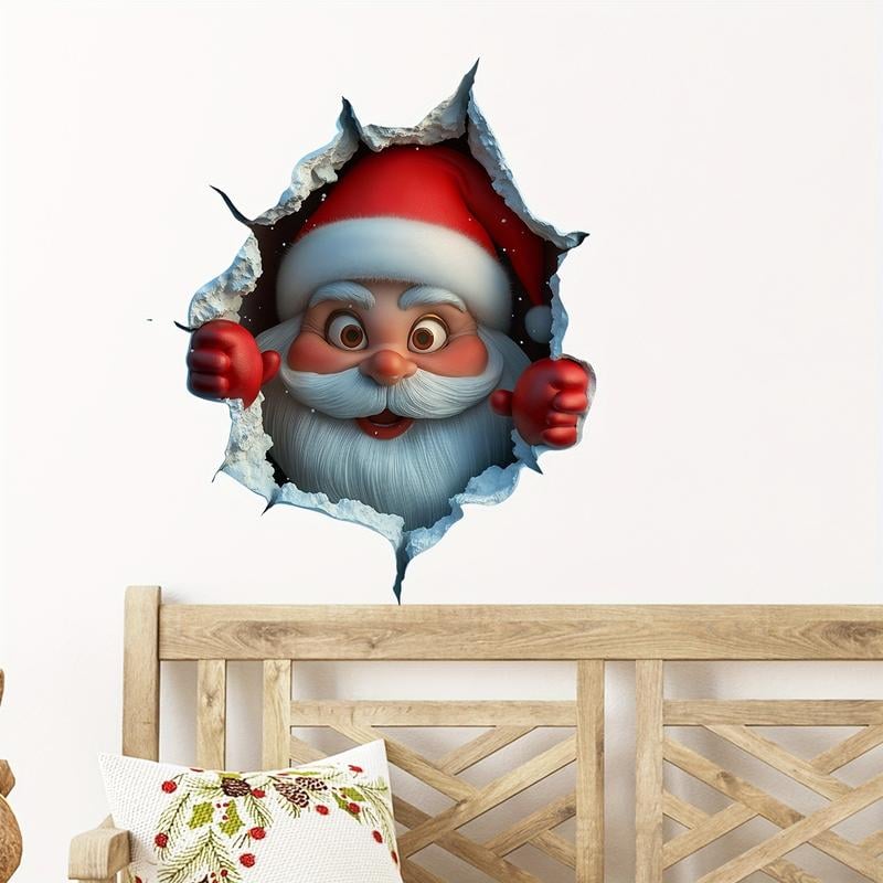 Christmas Santa Creative Wall Sticker – Peel & Stick Holiday Decor | Damage-Free, Festive Home Déco