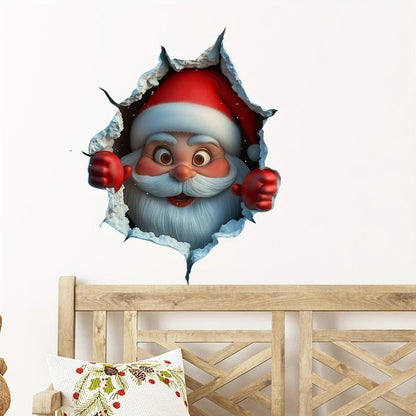 Christmas Santa Creative Wall Sticker – Peel & Stick Holiday Decor | Damage-Free, Festive Home Déco