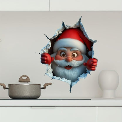 Christmas Santa Creative Wall Sticker – Peel & Stick Holiday Decor | Damage-Free, Festive Home Déco