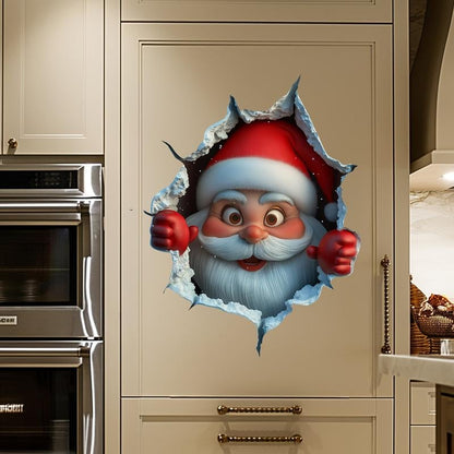 Christmas Santa Creative Wall Sticker – Peel & Stick Holiday Decor | Damage-Free, Festive Home Déco