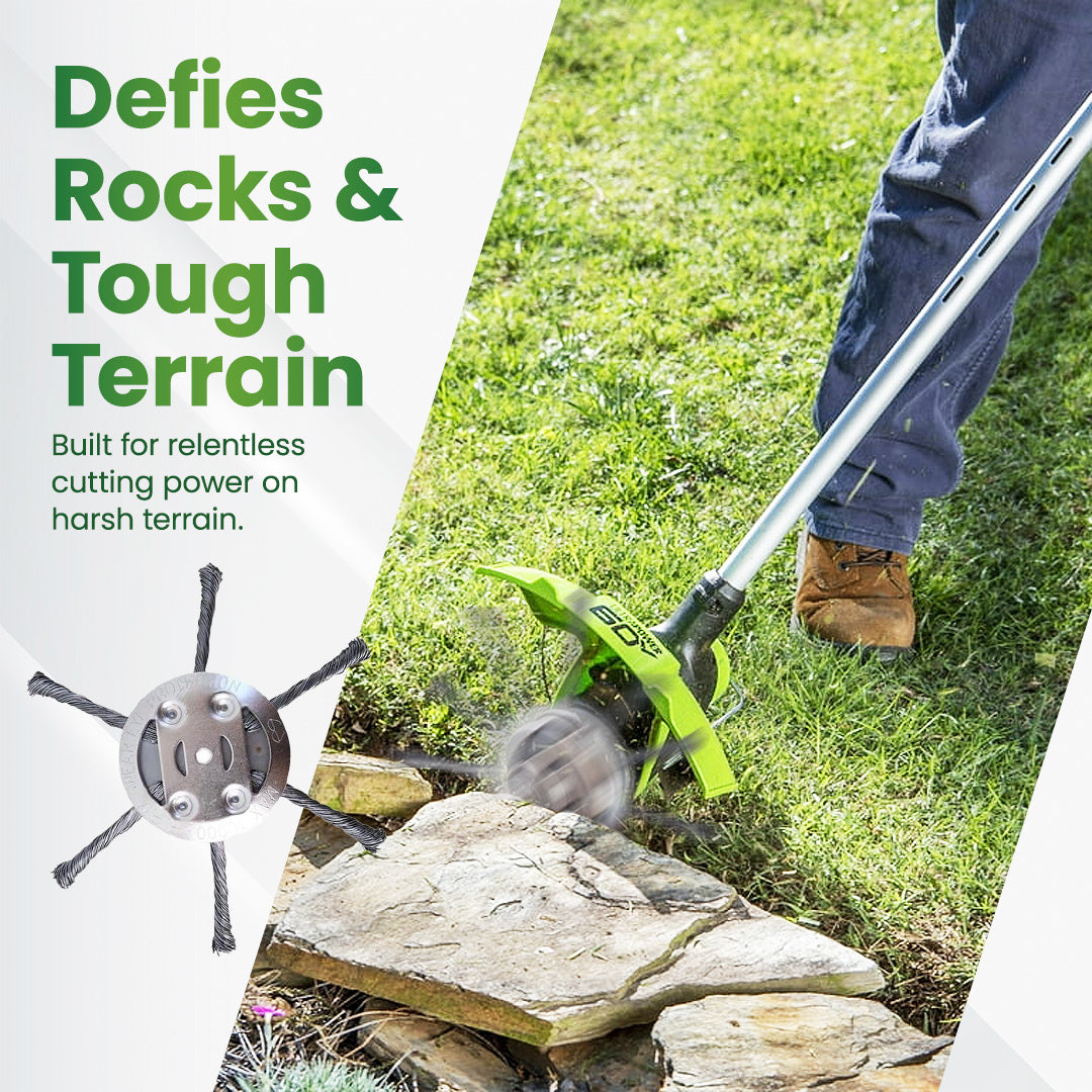 Heavy-Duty Steel Wire Trimmer Head for Cordless Weed Trimmers