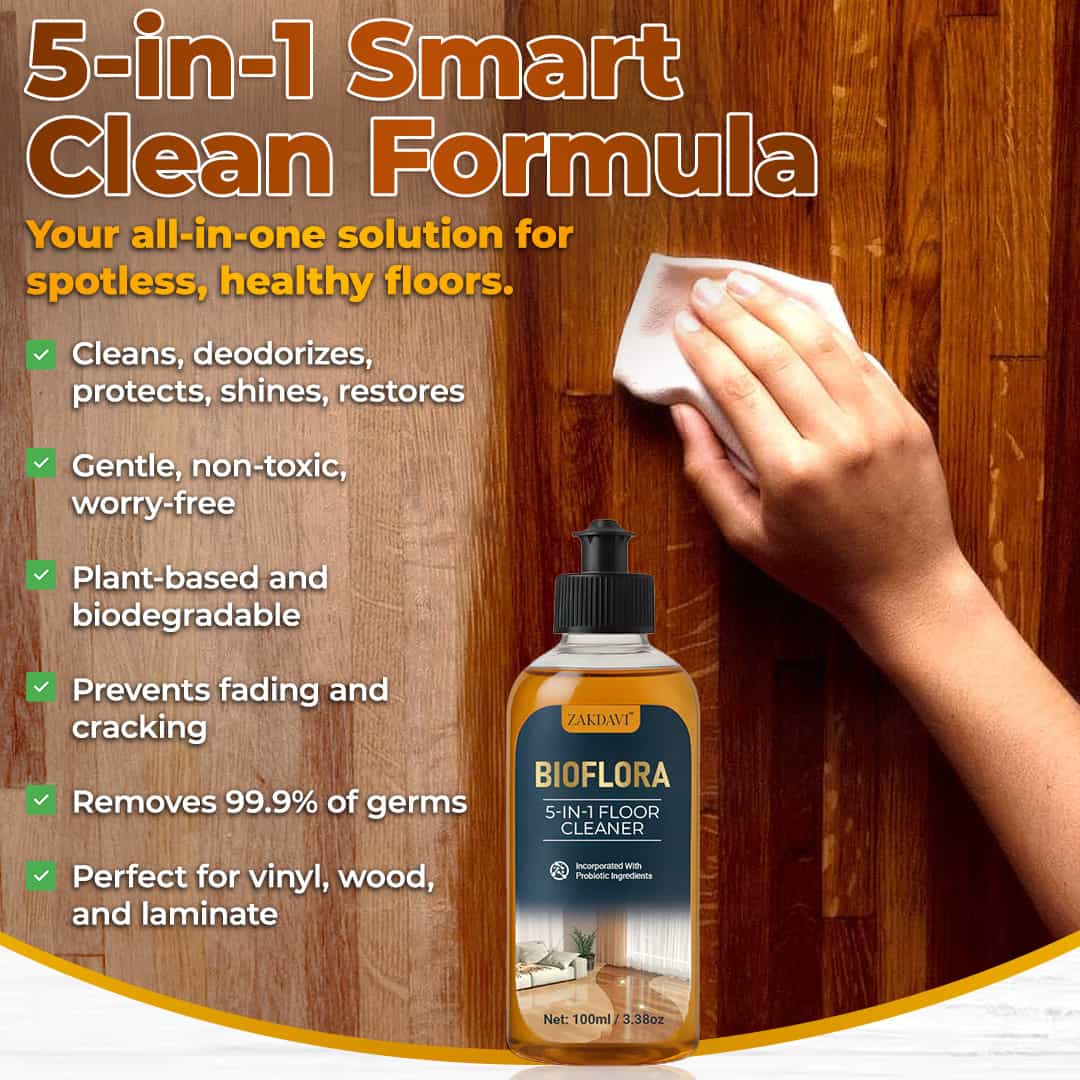 ZAKDAVI™ 5-in-1 Floor Cleaner - Fast-Drying, Antibacterial, and Eco-Friendly Solution