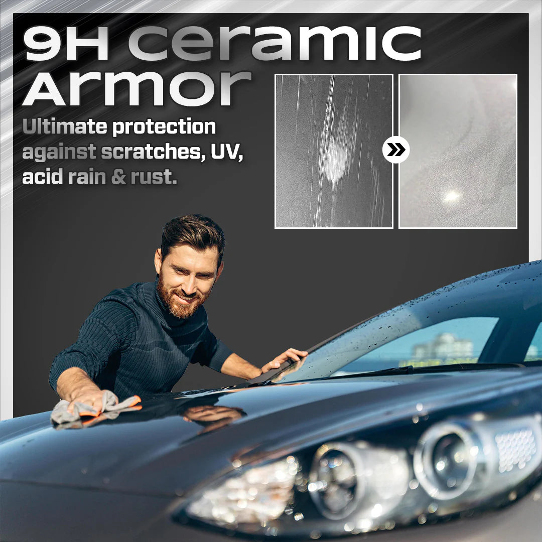 Vehicle paint with a glossy finish after applying Titanium Ceramic Wax Cream