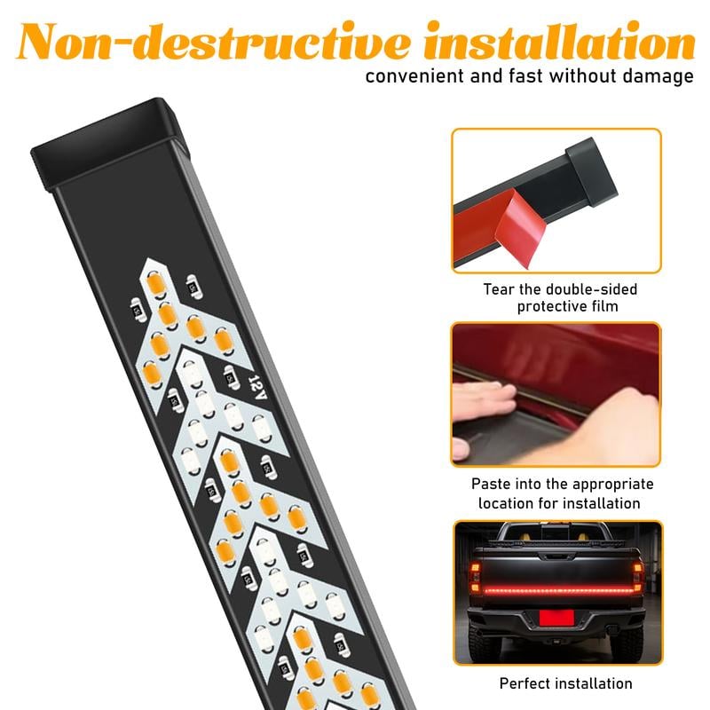Triple-Row LED Tailgate Light Bar - 5-Function Weatherproof Strip