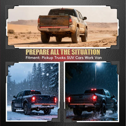 Triple-Row LED Tailgate Light Bar - 5-Function Weatherproof Strip