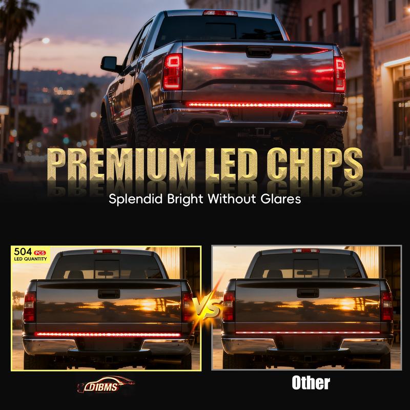 Triple-Row LED Tailgate Light Bar - 5-Function Weatherproof Strip