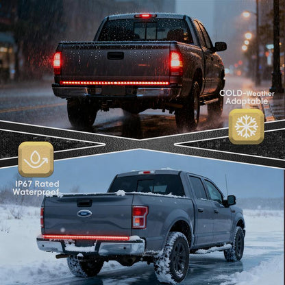 Triple-Row LED Tailgate Light Bar - 5-Function Weatherproof Strip