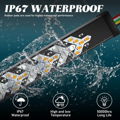 Triple-Row LED Tailgate Light Bar - 5-Function Weatherproof Strip