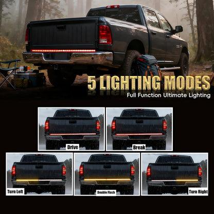 Triple-Row LED Tailgate Light Bar - 5-Function Weatherproof Strip