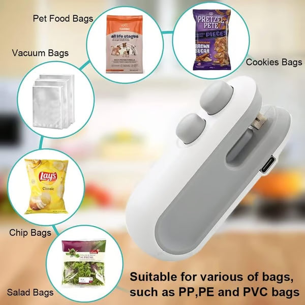 ODEIUN™ 2-in-1 Mini Bag Sealer & Cutter | USB Rechargeable Handheld Heat Sealer for Snack Preservation 🍪🔋