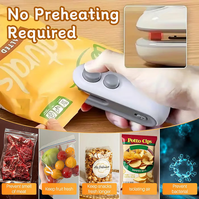 ODEIUN™ 2-in-1 Mini Bag Sealer & Cutter | USB Rechargeable Handheld Heat Sealer for Snack Preservation 🍪🔋